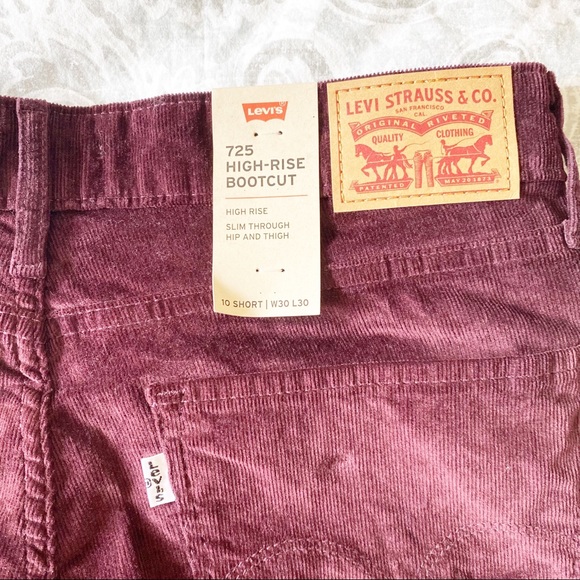 LEVI’S 725 High Rise Bootcut Corduroy Pants 30 NWT - Picture 3 of 11